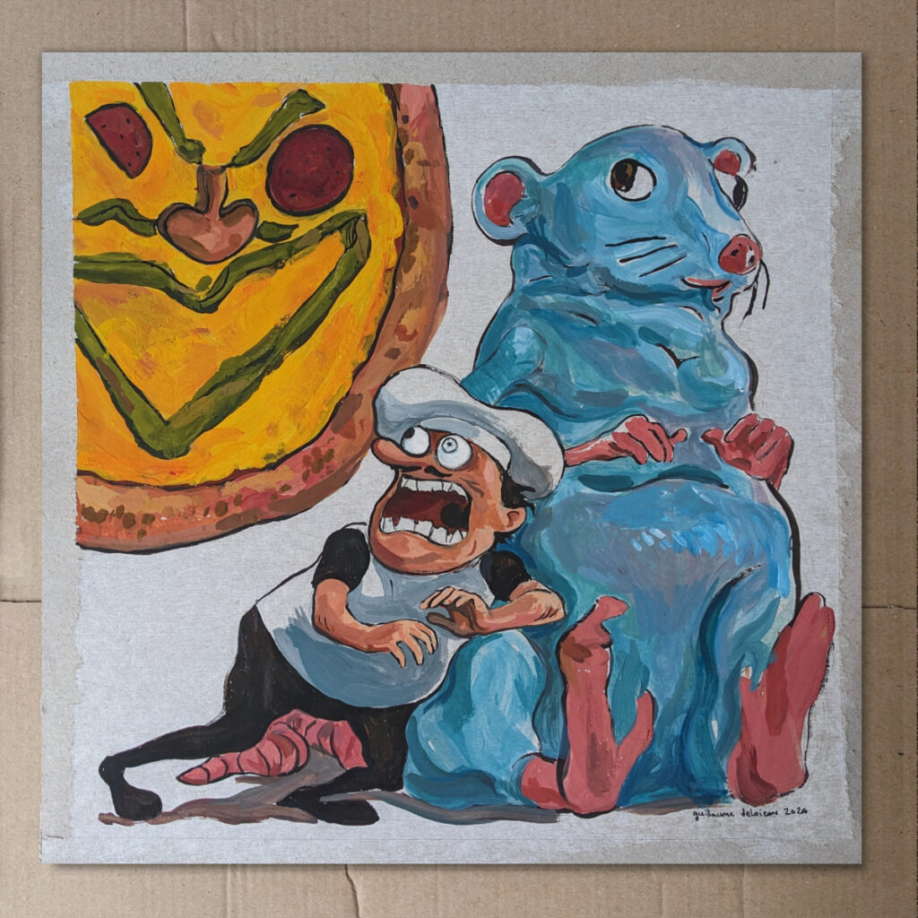 Pizza tower gouache fan art