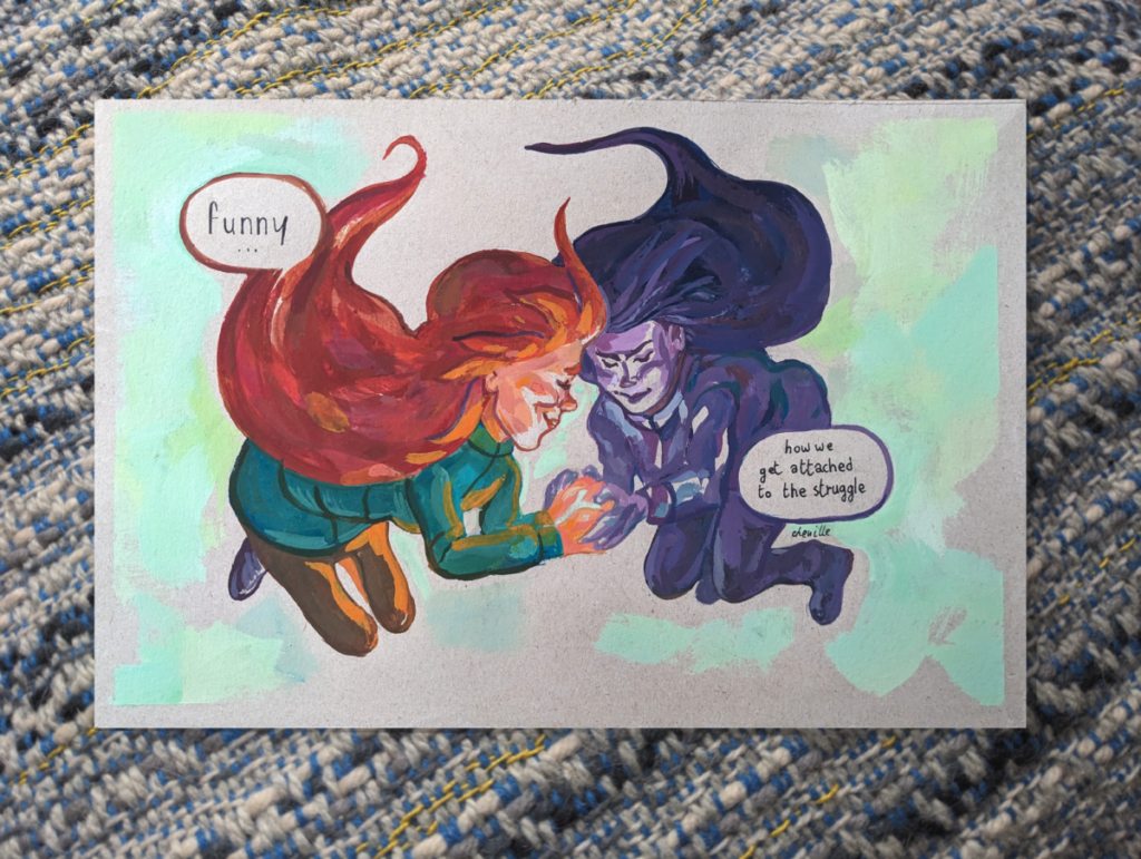 Celeste gouache fan art